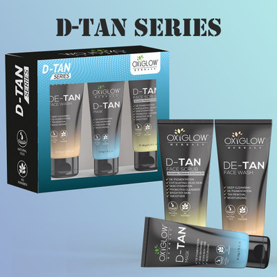 OXYGLOW HERBALS DE-TAN Combo Pack (Face Wash, Scurb, Mask) 250g(3 Items in the set)