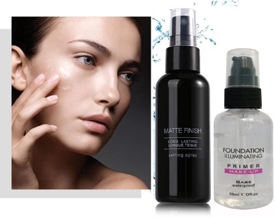 GFSU - GO FOR SOMETHING UNIQUE GEL BASE PRIMER TRANSPARENT BODY AND BLACK BODY FIXER SPRAY(2 Items in the set)