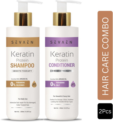 SEVAEN Keratin Smooth Shampoo And Conditioner Hair Care Combo Pack(2 Items in the set)