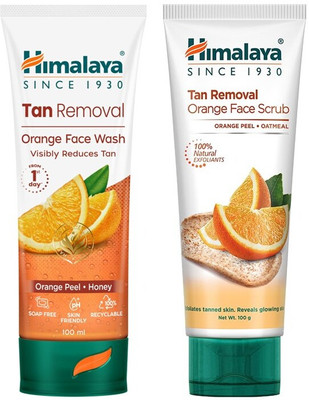 HIMALAYA TAN REMOVAL ORANGE FACE WASH 100ML + FACE SCRUB 100G(2 Items in the set)