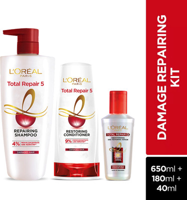 L'Oréal Paris Total Repair 5 Shampoo 650ml + Conditioner 180ml + Serum 40ml(3 Items in the set)