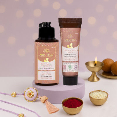 Areoveda Stretch Marks Repair Bundle, 28-Day Visible Results, Improves Skin Elasticity(2 Items in the set)