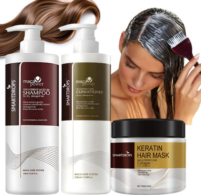 smartdrops Shampoo Conditioner Keratin Mask Combo for Hair Strength & Shine(3 Items in the set)
