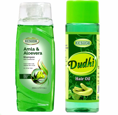 KESUDA Aloevera Amla Shampoo with Pure Lauki (bottle gourd) oil(2 Items in the set)