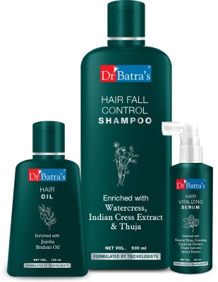 Dr Batra's Hair Vitalizing Serum 125 ml, Hair Fall Control Shampoo - 500 ml and Hair Oil - 100 ml(3 Items in the set)