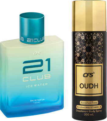 CFS 21 Ice Water EDP Long Lasting Perfume & Oudh Black Deodorant Body Spray(2 Items in the set)