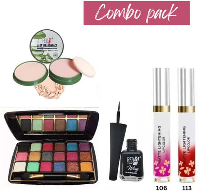 RED4 R4 2IN1COMPACT+WINGEYELINER+LIGHTNING LPSTCK+18CLR EYESHADOW 1(5 Items in the set)
