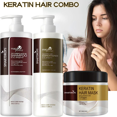 smartdrops Hair Repair Combo with Shampoo Conditioner & Keratin Hair Mask(3 Items in the set)