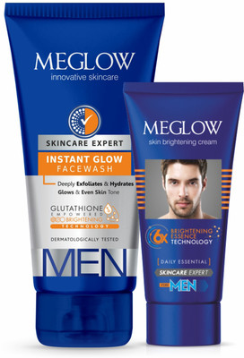 meglow Men's Instant Glow Facewash 70g + Fairness Cream for Men 50g - Brightening & Revitalizing Skin Care(2 Items in the set) meglow Men's Instant Glow Facewash 70g + Fairness Cream for Men 50g - Brightening & Revitalizing Skin Care(2 Items in the set)