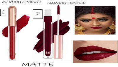 Luipui MAROON COLOR SINDOOR AND MAROON COLOR LIPSTICK MAKEUP COMBO(1 Items in the set)