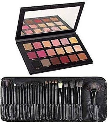 Mcmillan Combo Of Rose Gold Remastered 18 Multicolor Eye shadow with Makeup 24 Pc Brush(2 Items in the set)