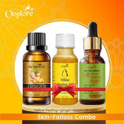 Ooplore Raksha bandhan ka upahar Combo Kit - Buy Yellow Peeling Oil Get Ginger Oil For Weight loss with Nabhi Oil(3 Items in the set)