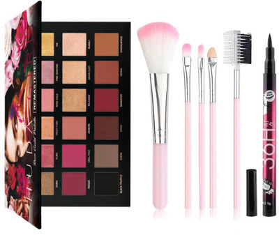 N.Y.N Beauty Rose Gold Eyeshadow Palette,5Pcs Makeup Brush,Liquid Eyeliner(7 Items in the set)