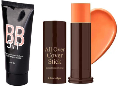 Latixmat conceal contour correct stick {orange }, waterproof foundation cream(2 Items in the set)