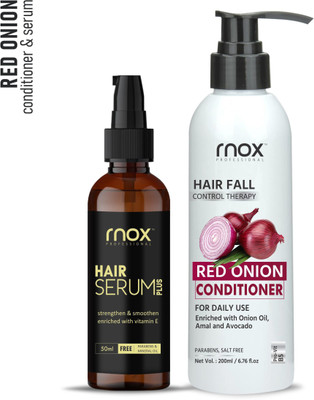 RNOX Onion Conditioner and Serum for Hair fall Control-Strengthen and Smoothen Hair | Onion Conditioner Serum Combo | Daily Hair Care(2 Items in the set)