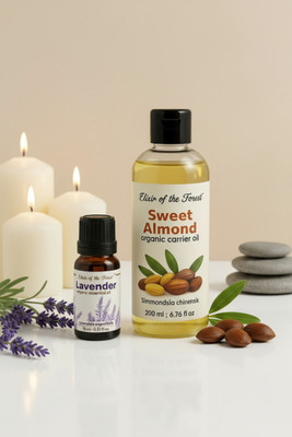 Elixir of the Forest Lavender Oil 15 ml | Sweet Almond Oil 200 ml | Aromatherapy & Massage(2 Items in the set)