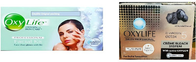 Oxylife Oxygen Professional Facial Kit 285gm & Charcoal Detox 5 Crème Bleach 310gm(2 Items in the set)