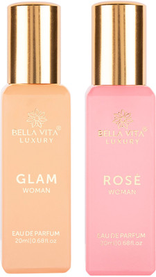 BELLAVITA GLAM & ROSE perfume combo|Jasmine, Rose & Musk Notes|Long Lasting|(2 Items in the set)