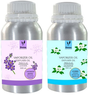 Veena Combo Aroma Oil Diffuser Strong & Long-Lasting Fragrance Lavender & Jasmine 500 ml(2 Items in the set)