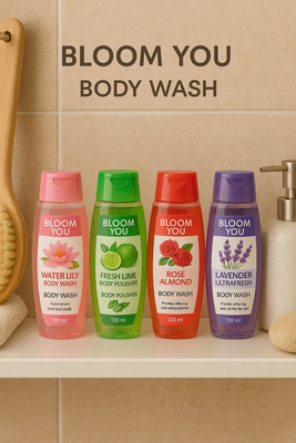 BLOOM YOU Luxury Bath Essentials – 400 ml Body Wash Set(4 Items in the set)
