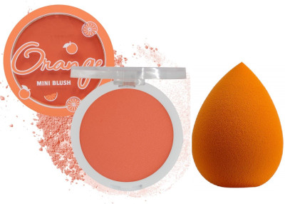 REIMICHI Matte pressed powder blusher palette with multi use face sponge blender(2 Items in the set)
