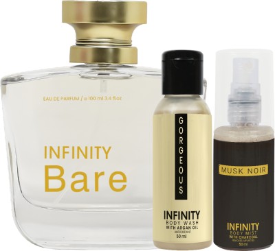 Infinity Bare EDP Perfume 100ml, Beaute Body Wash 50ml, Beaute Body Mist 35ml(3 Items in the set)