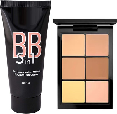 KAIASHA SPECIAL MAKEUP COMBO PACK FOR WOMAN 5 IN 1 BB FOUNDATION 6 IN 1 CONCEALER(2 Items in the set)