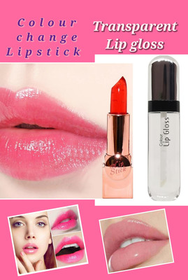 SKYBOAT BEST LIP CARE TRANSPARENT LIP GLOSS REDUCE LIP CRACKING AND COLOR CHANGE GEL LIPSTICK(2 Items in the set)