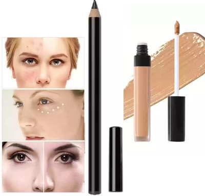 HUZURLU MAKEUP COMBO OF LIQUID CONCEALER WITH KAJAL , EYEBROW PENCIL(2 Items in the set)