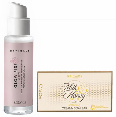 Oriflame Glow Rise Serum 30 ml with MILK & HONEY GOLD Softening Creamy Soap Bar 100 g(2 Items in the set)