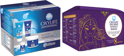 Oxylife Natural Radiance 5 Creme Bleach 310g & Gold Radiance Bridal Kit 336gm(2 Items in the set)