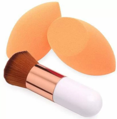 SHEFFO 2 Sponges + 1 FOUNDATION Brush) Makeup Sponges with Foundation Brush(3 Items in the set)