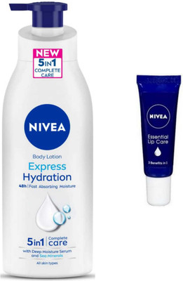 NIVEA Express Hydration 400ml & Essential Lipbalm Set of 2(2 Items in the set)
