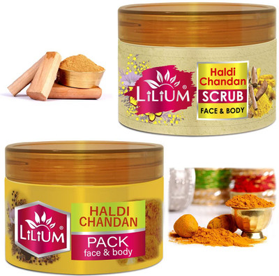 LILIUM Haldi Chandan & Face Pack | Enriched With Sandalwood & Turmeric Extract(2 Items in the set)