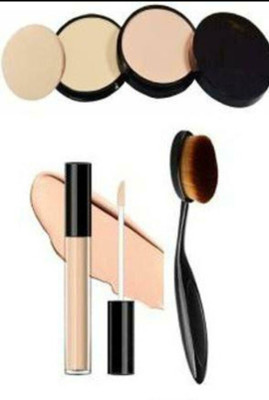 MISTY ALLE One COMPACT POWDER 1 LOOSE POWDER 1 Concealer WITH OVEL BRUSH(5 Items in the set)