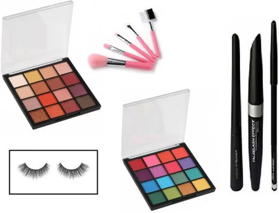 SUBHMUN HR MINI EYESHADOW K012 BOTH SHADES + 5 PCS MAKEUP BRUSH + A PAIR OF EYELASH + EYELINER , MASKARA , EYEBROW PENCIL(4 Items in the set) SUBHMUN HR MINI EYESHADOW K012 BOTH SHADES + 5 PCS MAKEUP BRUSH + A PAIR OF EYELASH + EYELINER , MASKARA , EYEBROW PENCIL(4 Items in the set)