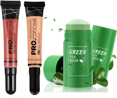 KAIASHA DAILY USE MAKEUP COMBO KIT 1 973 PRO CONCEALER 1 ORANGE CONCEALER 1 GREEN MASK STICK(3 Items in the set)