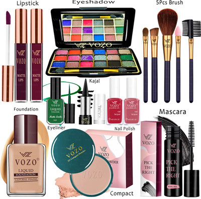 VOZO Makeup Combo Sets One-stop Beauty Package for Beginners and Professionals KT-11(15 Items in the set)