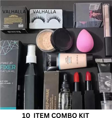 Valhalla face makeup set fixer serum foundation loose powder etc.(10 Items in the set)