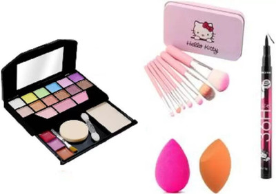 SUBHMUN Makeup Sponges + 5024 makeup kit + Eye Liner 36 Hour Black + Hello kitty Makeup Brush(4 Items in the set) SUBHMUN Makeup Sponges + 5024 makeup kit + Eye Liner 36 Hour Black + Hello kitty Makeup Brush(4 Items in the set)