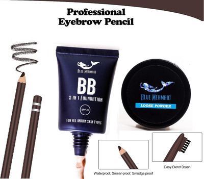 BLUEMERMAID eyebrow pencil,loose Face power foundation(3 Items in the set)