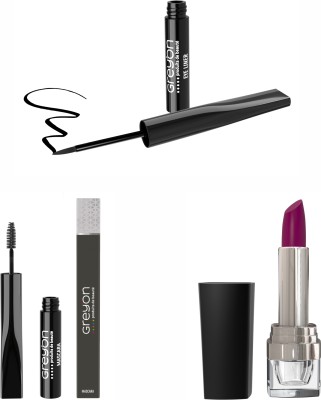 Greyon Beauty at Work (Violet Pink Lipstick 87, Eyeliner, Mascara) (Make up kit)(3 Items in the set)