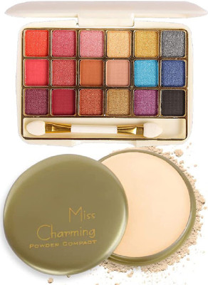 adbeni Natural Makeup Pressed Compact Powder & Mini Eyeshadow Palette(2 Items in the set)