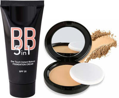 KAIASHA BEST EVER MAKEUP COMBO 5 IN 1 BB FOUNDATION 1 COMPACT POWDER(2 Items in the set)