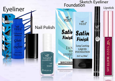 VOZO Makeup Combo Professional Cosmetic Kit with Ultra-Pigmented Set-208(5 Items in the set)