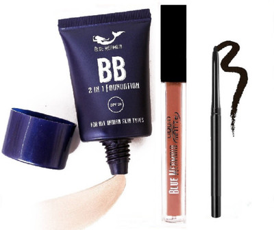 BLUEMERMAID Combo Kit Must Have Makeup Set Se Sweat Resistant,Lightweight(3 Items in the set)