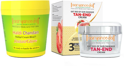 Aaryanveda Herbals Haldi Chandan Bleach Cream 250gm & Tanend Advance Tan Remover Face Cream 50gm(2 Items in the set)