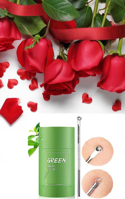 GFSU - GO FOR SOMETHING UNIQUE Blackhead & Whitehead Remover Needle With Green Tea Stick Mask For All Skin Types Men Women(2 Items in the set)