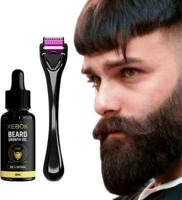 Xebok Beard Growth Oil for Perfect Looking Beard with Beard Activator derma roller(1 Items in the set)