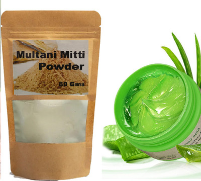 Emijun Aleo vera gel with Multani Mitti Powder(2 Items in the set)